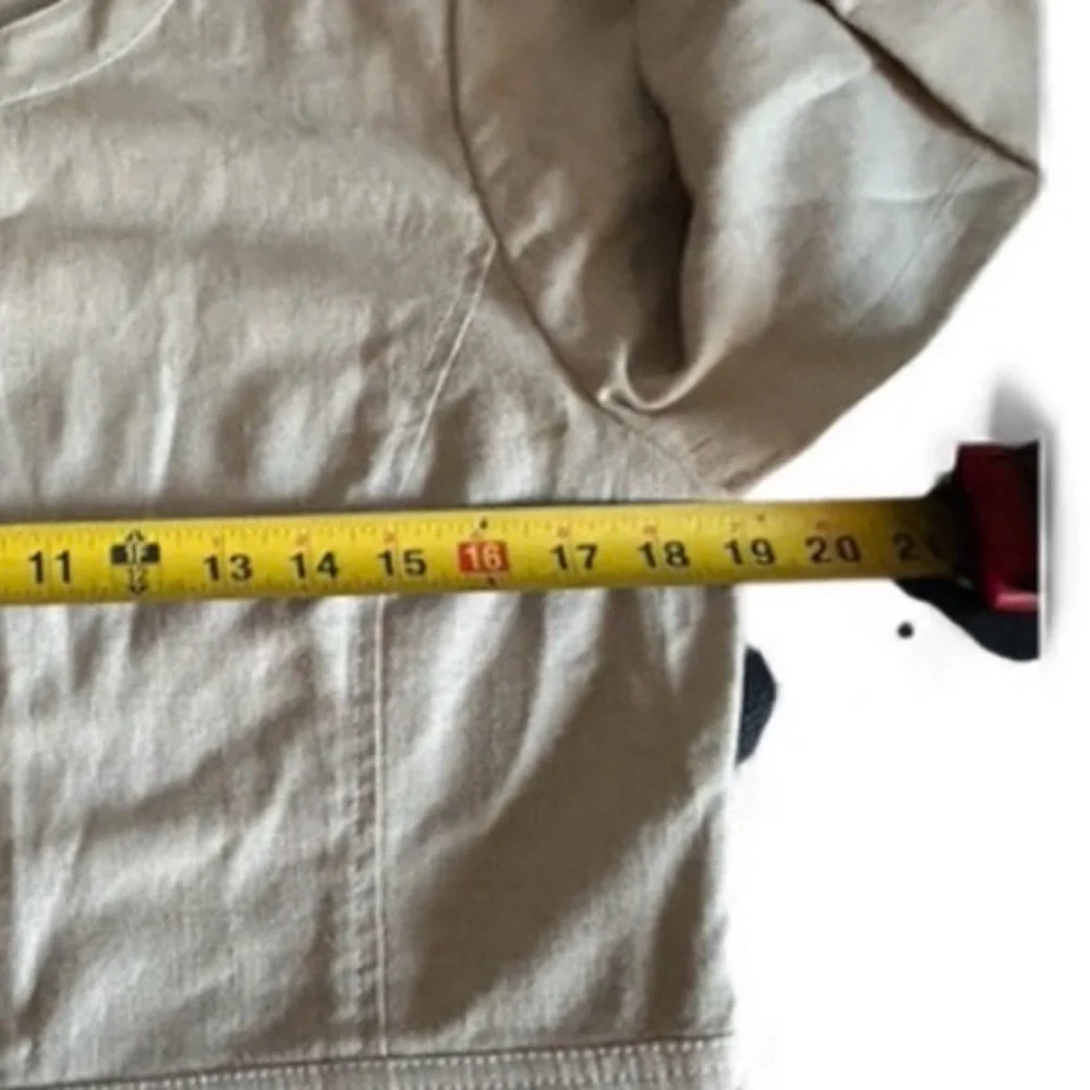 Kasper Safari Style Blazer Jacket Linen Blend Cream/Tan Size 10 - Picture 4 of 12